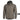 Gray rain jacket with attached hood, full zip front, long sleeves and elastic cuffs.