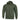 Green zip-up hoodie sweater with camo-style sleeve panels and drawstring hood.