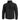 Black sherpa fleece jacket, full-zip, black chest panel pocket, stand collar.
