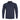 Navy long-sleeve polo shirt with front button placket and fold-over collar