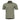 Olive green polo shirt with short sleeves, button placket, and ribbed collar