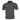 Dark gray polo shirt with short sleeves, button placket, and ribbed collar