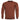Rust brown crewneck sweater with long sleeves and ribbed cuffs and hem