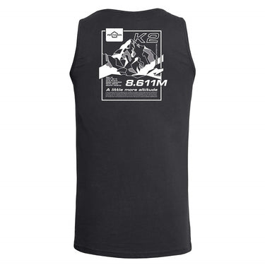 Black tank top with back graphic print and crew neck