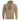 Tan pullover hoodie with graphic chest logo, attached hood, and kangaroo pocket