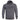 Charcoal gray hooded sweater with front kangaroo pocket, drawstring, and chest graphic print