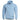 Light blue zip-up hooded sweater with drawstring, front pockets, long sleeves, chest logo.