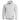 Light gray zip-up hooded sweater with drawstring, front pockets, long sleeves, chest logo.