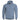 Powder blue zip-up hooded sweater with drawstring, front pockets, long sleeves, chest logo.