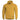 Mustard yellow zip-up hooded sweater with drawstring, front pockets, long sleeves, chest logo.