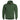 Dark green zip-up hooded sweater with drawstring, front pockets, long sleeves, chest logo.