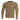 Tan crewneck pullover sweater with ribbed cuffs and hem