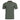 Camo green henley shirt with short sleeves, button placket, and small chest logo