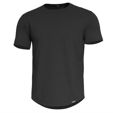 Men's crewneck T-shirt, black, short sleeves, straight hem