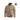 Reversible sherpa fleece jacket in tan color, zip front, hood, flap pockets