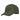 Olive baseball cap with front logo patch and curved brim