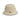 Khaki canvas bucket hat with wide brim and center-stitched crown