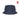 Midnight blue bucket hat with wide brim and embossed logo patch