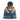 Multicolor deer knit beanie with striped pattern, bold cuff text, and navy pom-pom