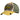 Cyclist cap with cream graphic front, green mesh back, yellow brim, black logo patch