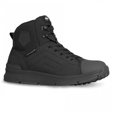Black tactical hybrid boot with lace-up closure and padded collar