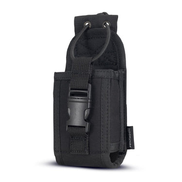 Signal radio pouch, black nylon with hook-and-loop panel and front pocket