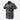 Men's short-sleeve Hawaiian shirt with dark gray floral print and button front.