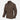Woodsman shirt in brown with long sleeves, button front, two chest pockets, cinched waist