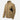 Tan brown jacket with black zipper and angled chest panel