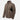 Coyote brown jacket with black zipper and angled chest panel