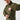 Camo zip-front field jacket with hood, hands adjusting zipper pull