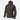 Green patterned nylon wind jacket with attached hood and front zipper, long sleeves.