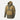 Tan and dark-olive anorak jacket with hood, front zipper, and chest pocket flap.