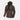 Earth brown anorak jacket with dark gray stripe accents and hood