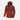 Crimson anorak jacket with hood and gray stripe accents