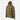 Tan winter hooded jacket with front zip, flap pockets, and adjustable drawstrings