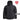 Men's hooded insulated jacket, full-zip front, black with storm hood
