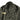 Olive drab combat parka neckline with hood and reinforced shoulder yoke