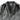 Grey parka coat with hood, ribbed collar, and front zip