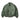 Sage green pilots jacket with zip front, stand collar, chest pockets, and rib-knit cuffs