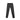 Black thermal pants with long fitted legs and contoured front pouch.