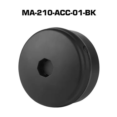 Black respirator gas mask filter display model with hex port