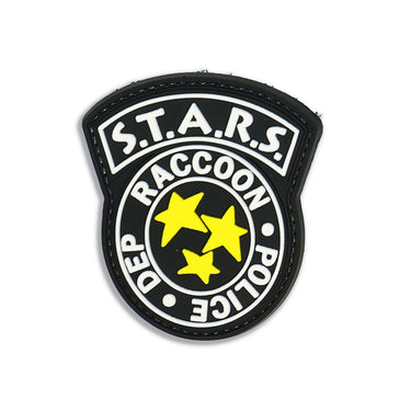 S.T.A.R.S PVC patch with black background, white lettering, yellow stars