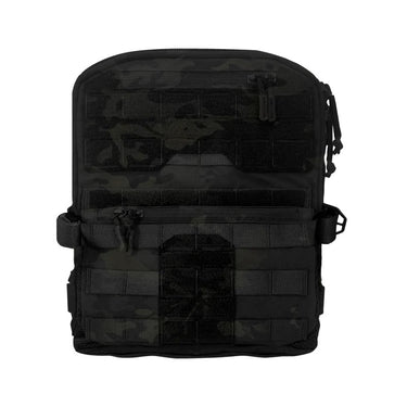 Black micro MAP assault panel with camo pattern, center patch, and front straps
