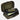 Woodland camo pouch open with black device pocket and side Velcro organizer panel