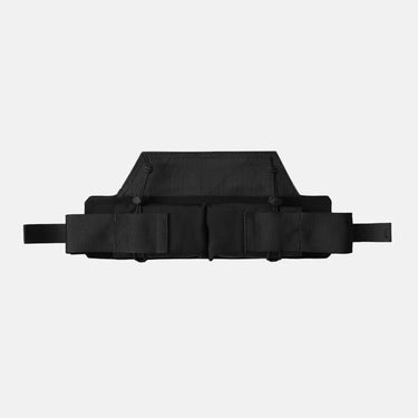 Black double horizontal pouch with two front pockets and MOLLE straps