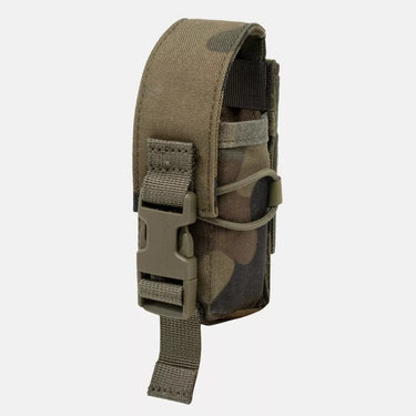 Helikon flash grenade field pouch in PL Woodland with elastic cord and side webbing