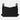 Black tactical pouch with open top flap and crisscross stitching detail