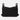 Black tactical pouch with open top flap and side mounting straps