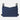 Blue tactical pouch with open top flap and diamond stitching pattern